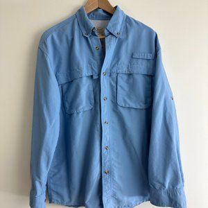LL BEAN Vented Fishing Shirt 192202 Button Front M Reg